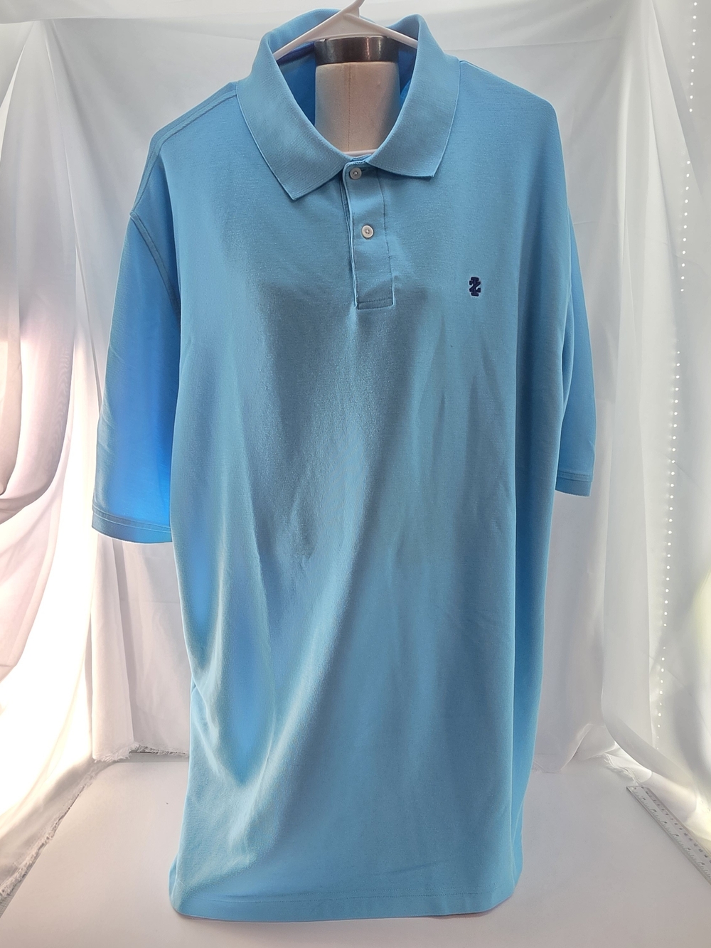 Izod Men's Sky Blue Polo 3 Button Short Sheeve Shirt
